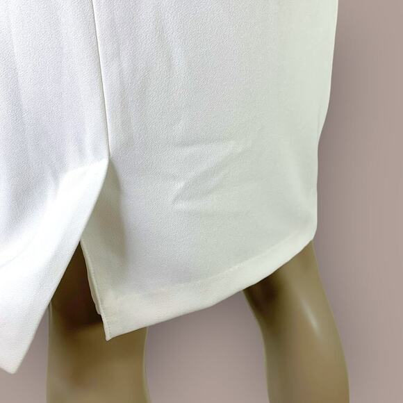 Saint Tropez West Chiffon Wrap Pencil Casual Skirt Lined Size 6 Cream Whte - Picture 9 of 14
